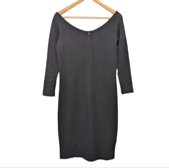 St John Knee Length Santana Knit Black Dress Size 8 - Picture 2 of 13